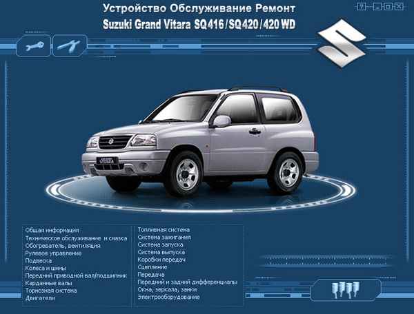 Устройство, обслуживание, ремонт Suzuki Grand Vitara SQ416/SQ420/420WD – Стандартные моменты затяжек